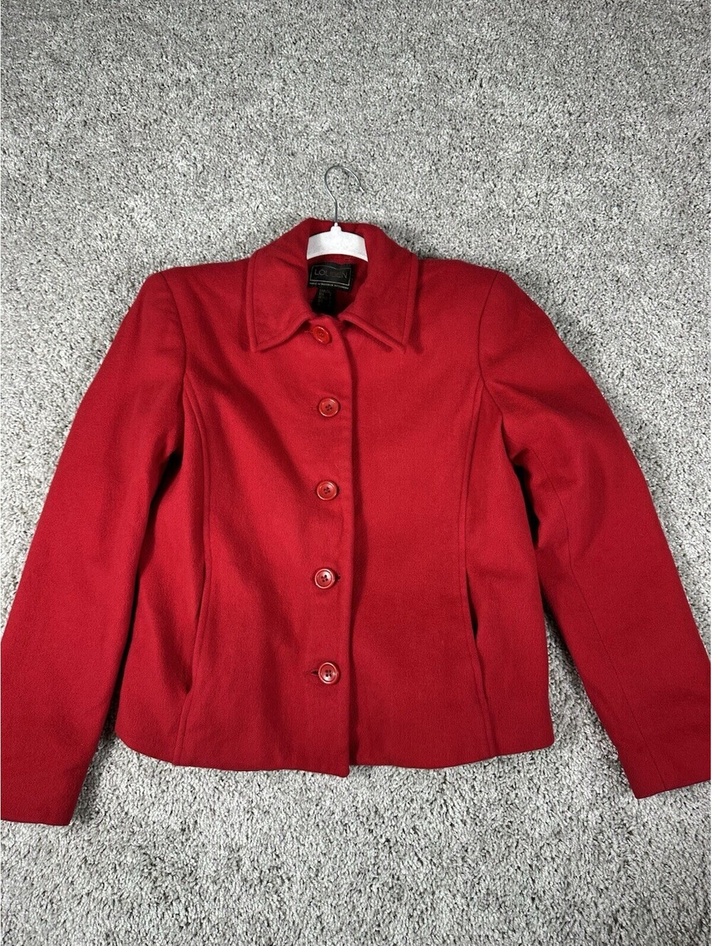LOUBEN Red Textured Career Button Jacket Blazer Size 0 Canada Women's
